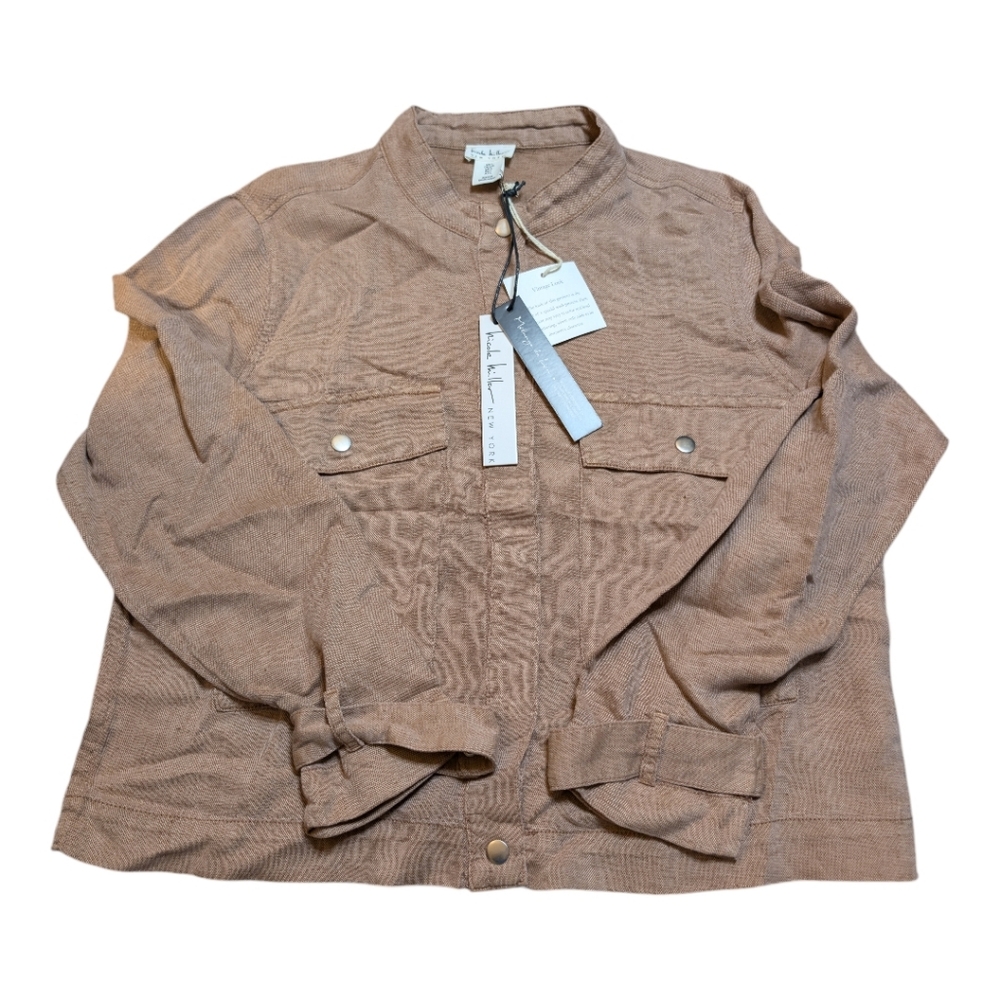 *NWT* Nicole Miller Tan Utility Jacket - Picture 2 of 4